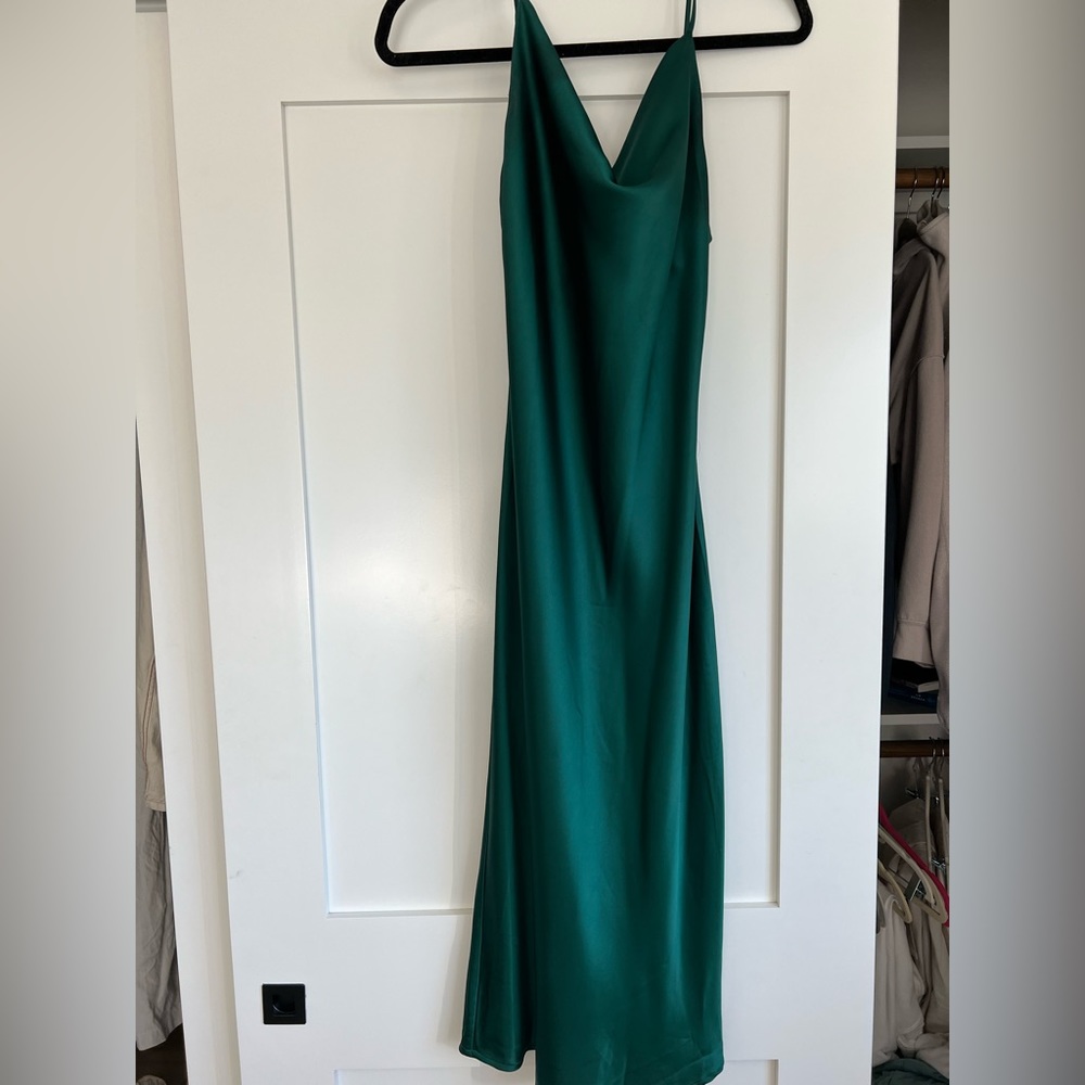 princess polly green satin dress